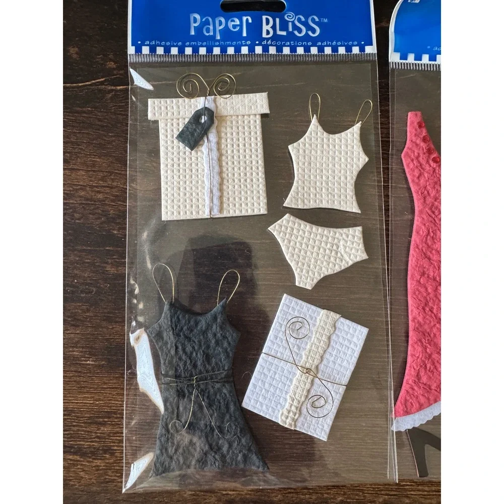 Paper Bliss Westrim Crafts Wedding Formal 3D Adhesive Embellishments Lot of 4